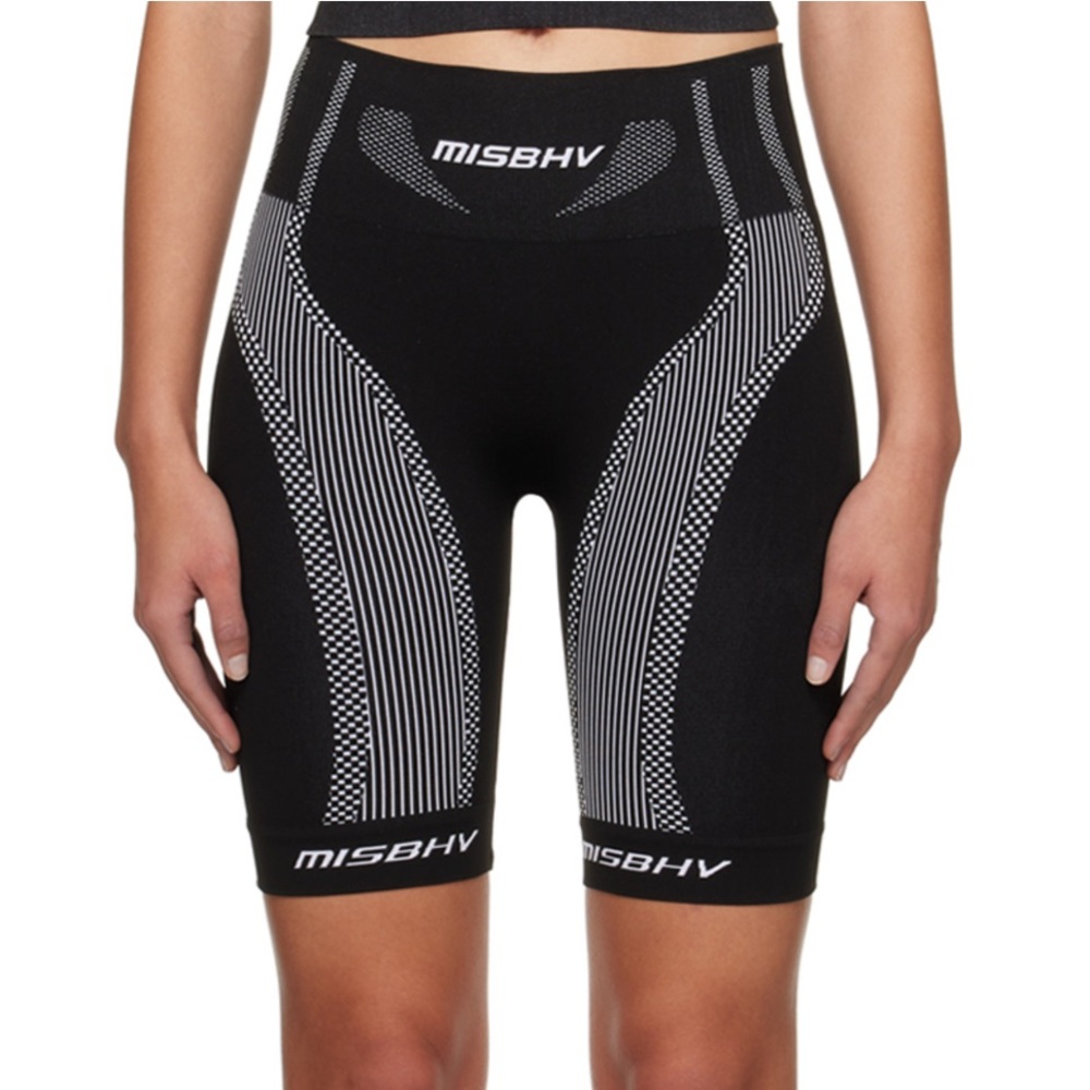 MISBHV - black&white biker shorts